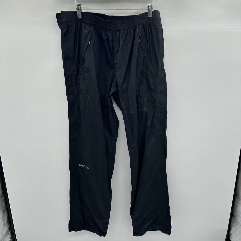 Marmot Precip Full Zip Rain Pants Mens Large L Black Waterproof Hiking B41260 - Picture 2 of 15